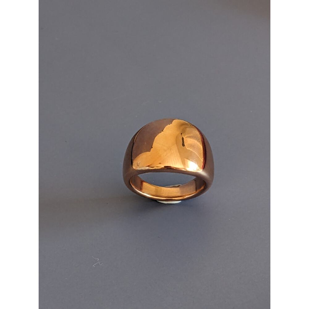 Estate Milor 14k Gold Resin Filled Dome Ring in Rose Gold